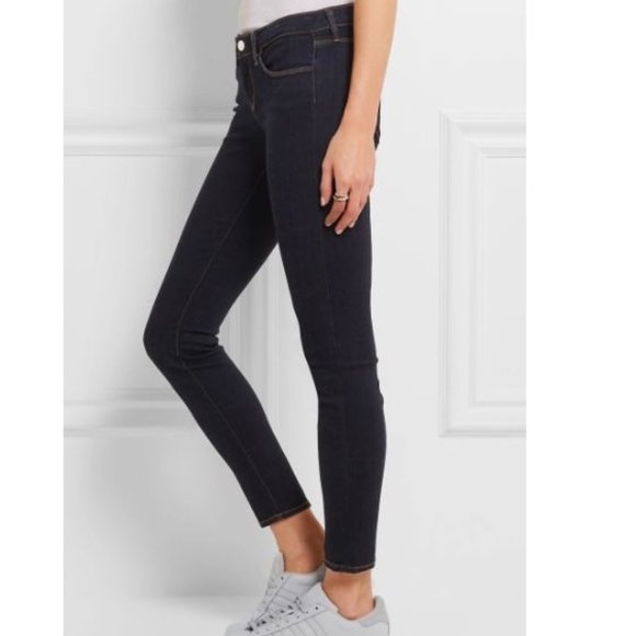 L'Agence The Chantal Dark Low-rise Skinny Jeans